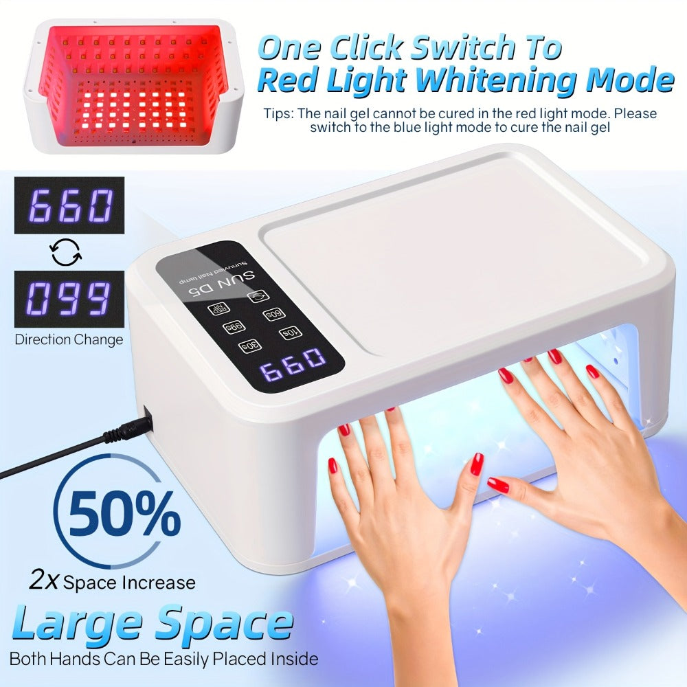 Sun-D5 Dual-Hand UV/LED Nail Lamp with 108-Bead Label, Removable Base, LCD and Four Timers — image 5