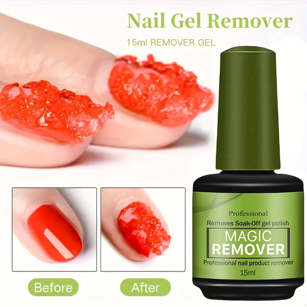 Gel Nail Polish Remover 3pcs Set – Soak Off Gel Nails, Nail Glue & Acrylic Nails in 2-3 Minutes | Fast Gentle Formula for Hom