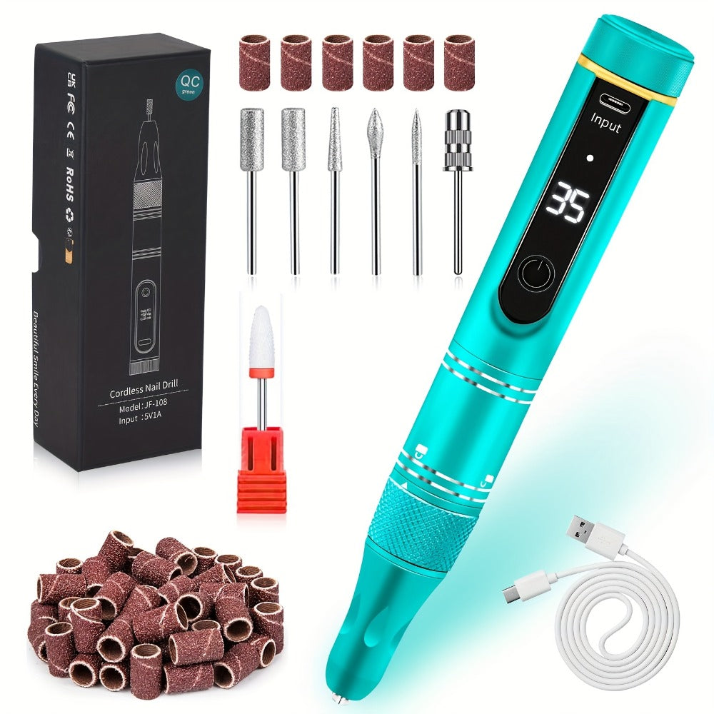 Electric Nail Drill 35000 RPM Rechargeable Pen with Digital Display, Forward Reverse and Three Colors — image 7