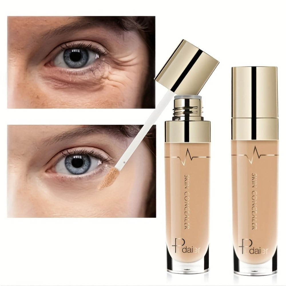 Under Eye Concealer 2PCS Set – Dark Circles & Wrinkle Coverage Waterproof Long-Lasting Liquid Concealer Stick with Plant Squa