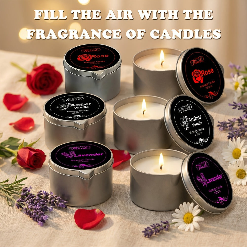 Massage Oil Candle 2-in-1 Soy Wax Scented Candle with Essential Oil – Moisturizing Warm Body Lotion for Spa Pedicure Relaxati