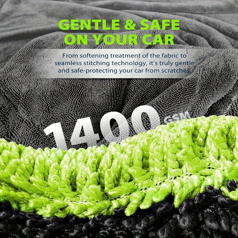 Car Drying Towel in 1400 GSM Microfiber with Two Size Options or Nine-Piece Wash Tool Bundle — image 2