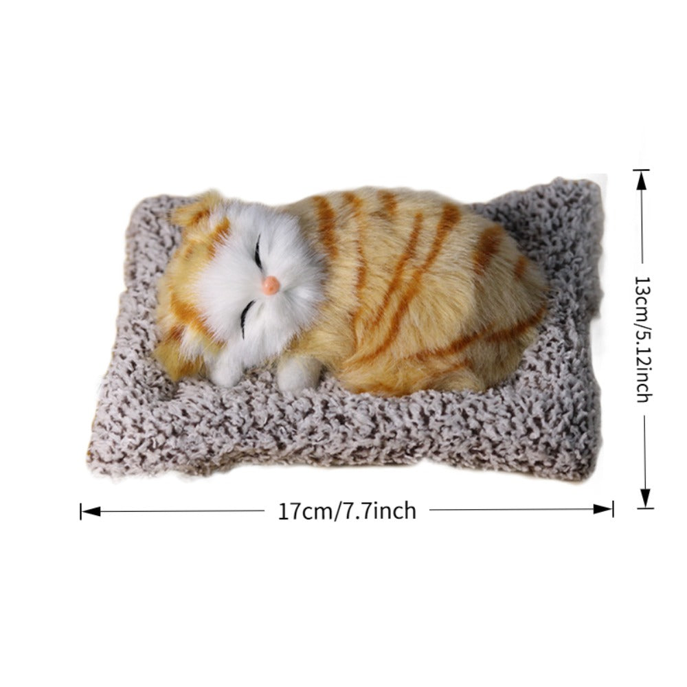Plush Toy Realistic Sleeping Cat with Meow Sound in Four Coat Patterns for Desk or Room Display — image 5