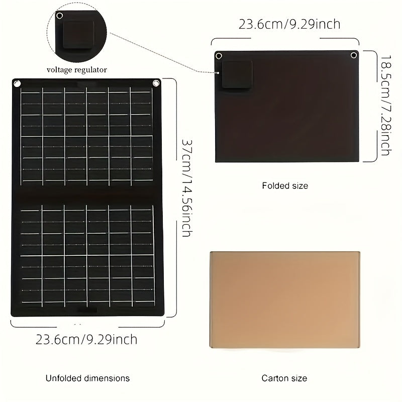 Solar Panel Charger, Foldable Portable Camping RV Power Station Laptop for Garden, Patio and Yard Use — image 2