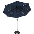 Patio Umbrella 9FT Solar LED Style with 32 Lights, Double Vent, Push Tilt, Crank and Eight Color Options — image 1