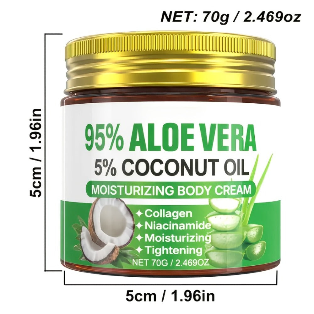 Aloe Vera Collagen Face Cream, Two Jar Set with Hyaluronic Acid and Coconut Oil for Daily Moisture — image 5