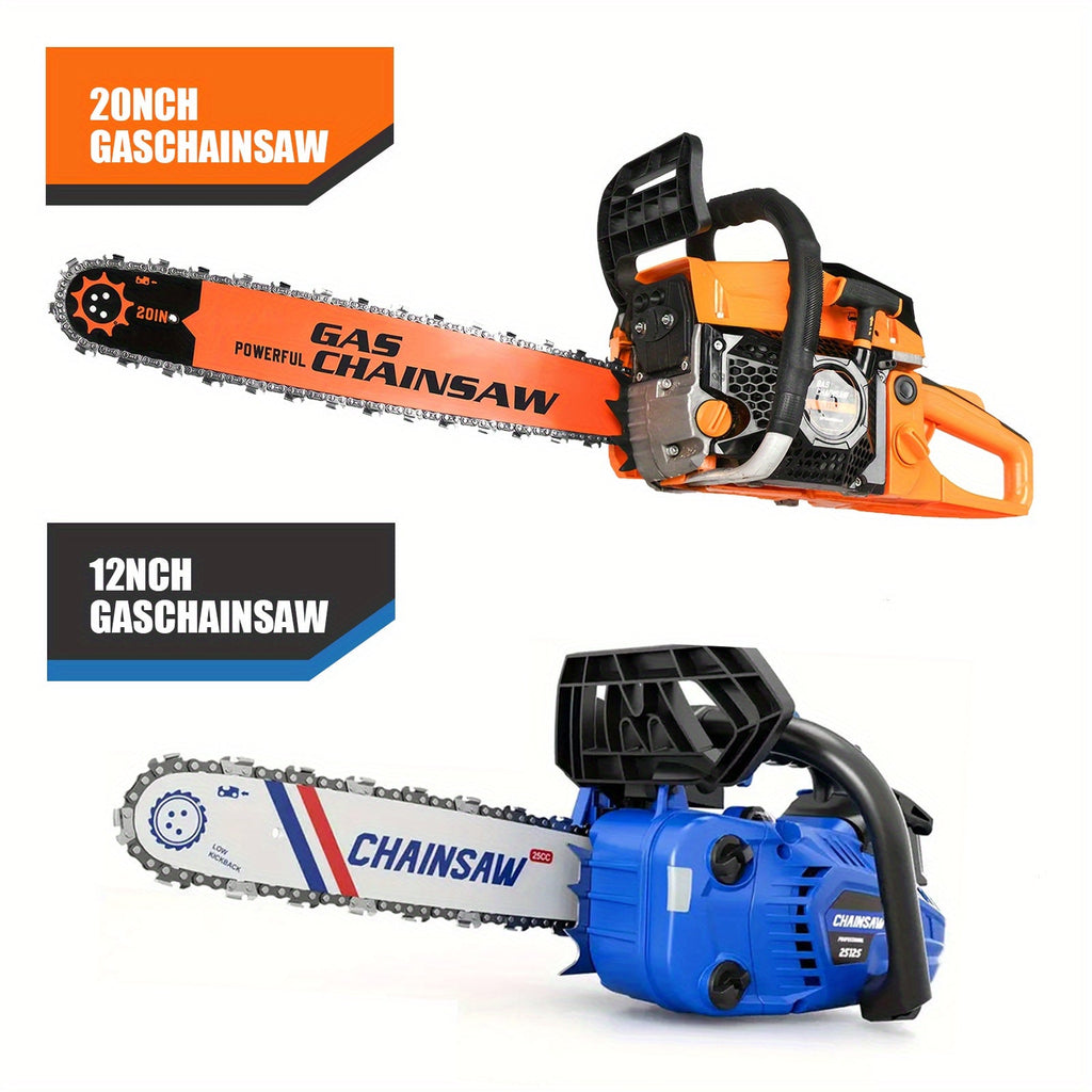 Mixed Gas Chainsaw Options with 12-Inch Compact Color Models and 20-Inch BlackRed Configuration — image 2
