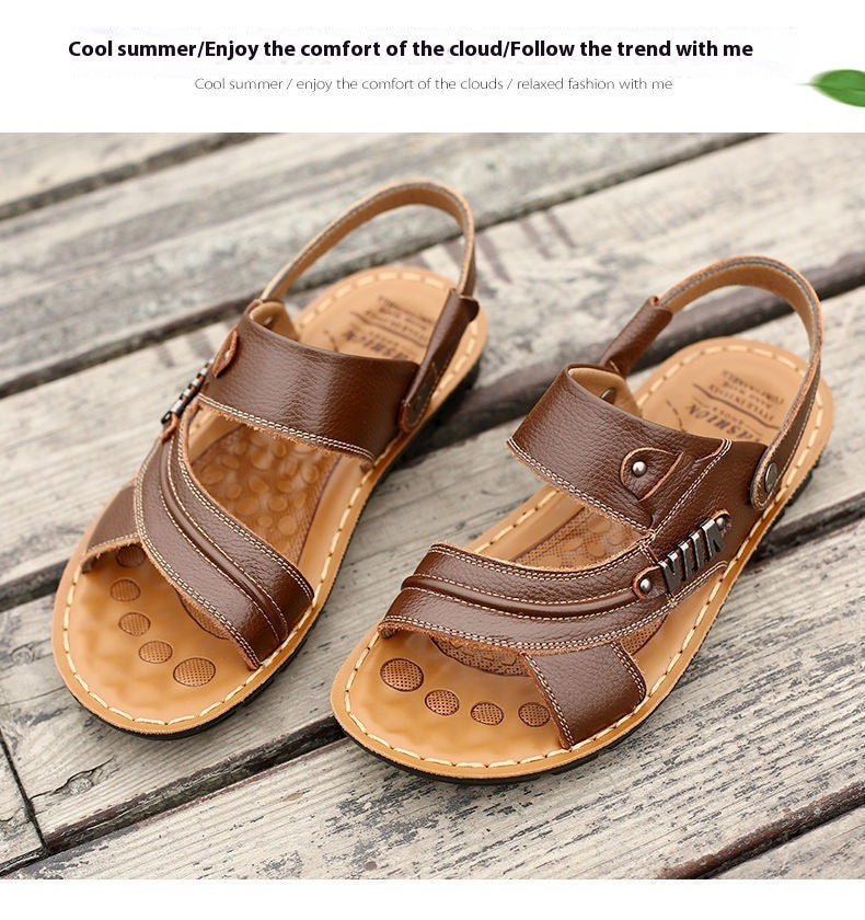 First Layer Cowhide Men's Sandals Summer Genuine Leather Sandals