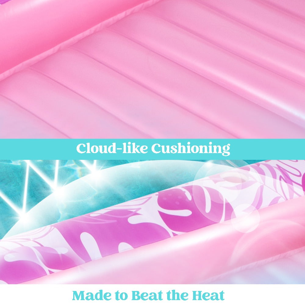 Hot Pink Inflatable Pool Float Tanning Bed with Open Center, Ribbed Base and Large or X-Large Sizes — image 10