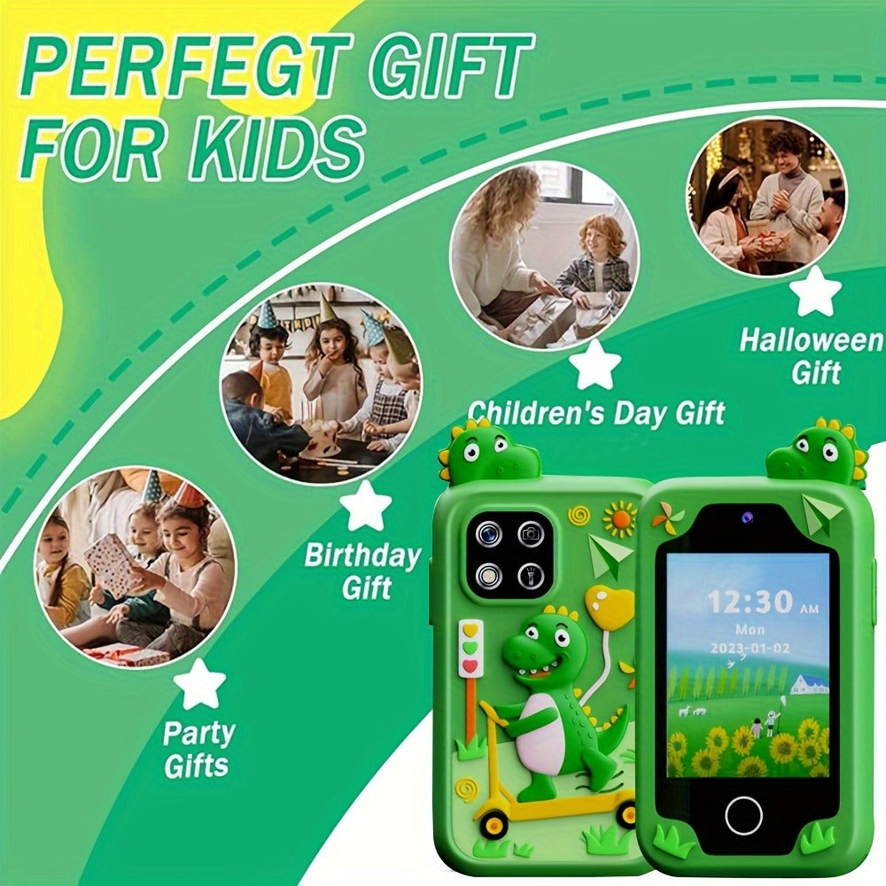 Kids Dinosaur Toy Phone with 8GB, HD Touchscreen & Dual Camera, Educational Travel Toy Cell Phone for Boys & Girls — image 2