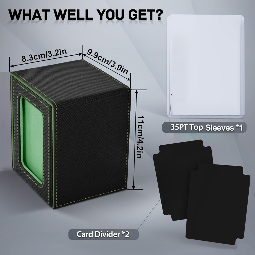 Windowed Trading Card Deck Box with Two Dividers and Five Black Accent Color Options for Organized Storage — image 9
