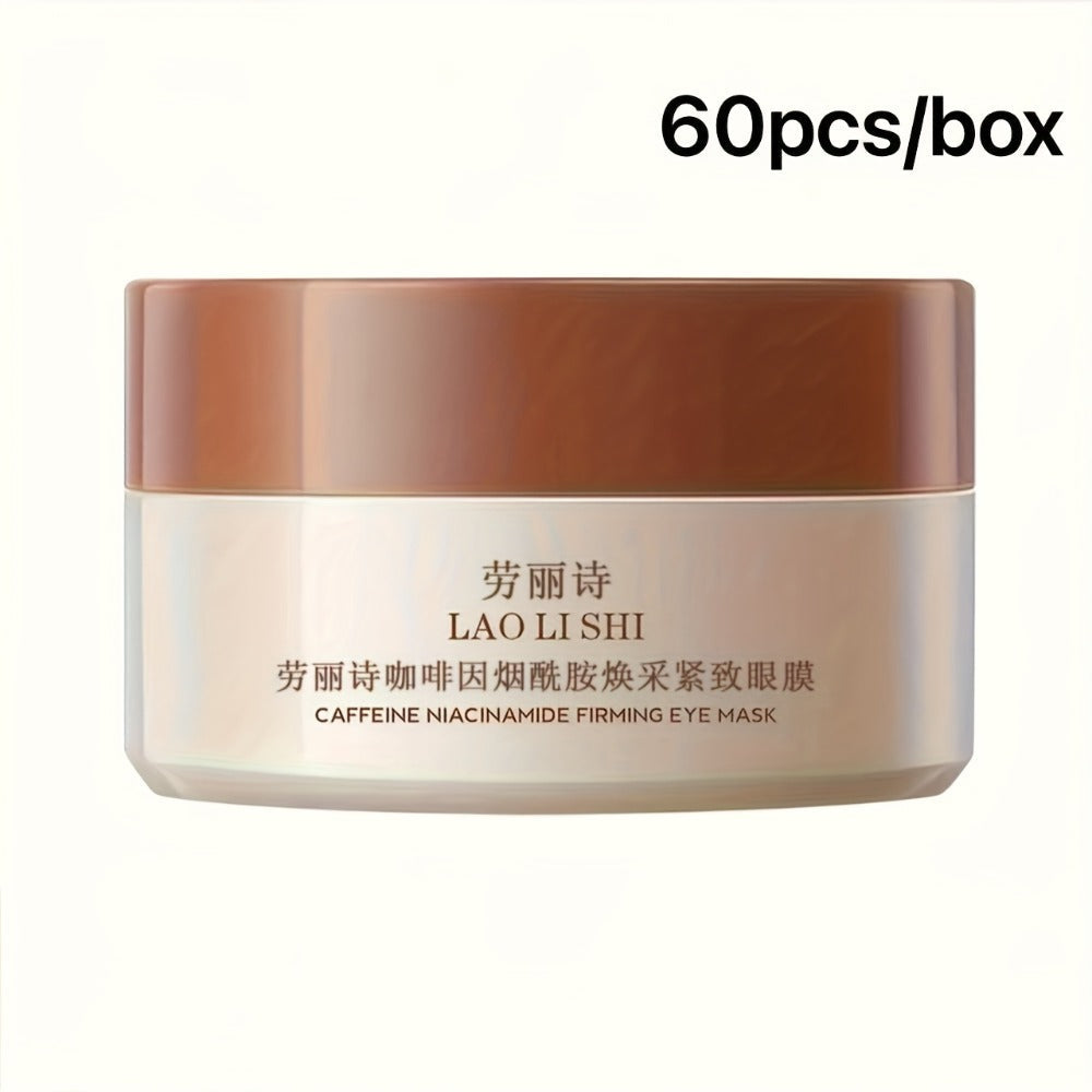 Niacinamide Firming Eye Mask Patches 60pcs with Caffeine & Hyaluronic Acid Lift Tighten Brighten Dark Circles Puffiness Fine 