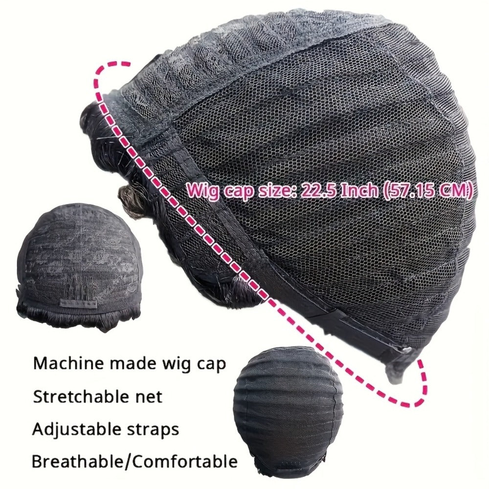 4-Inch Straight Layered Pixie Human Hair Wig in Black with 150% Density and Machine-Made Rose Net Cap — image 10