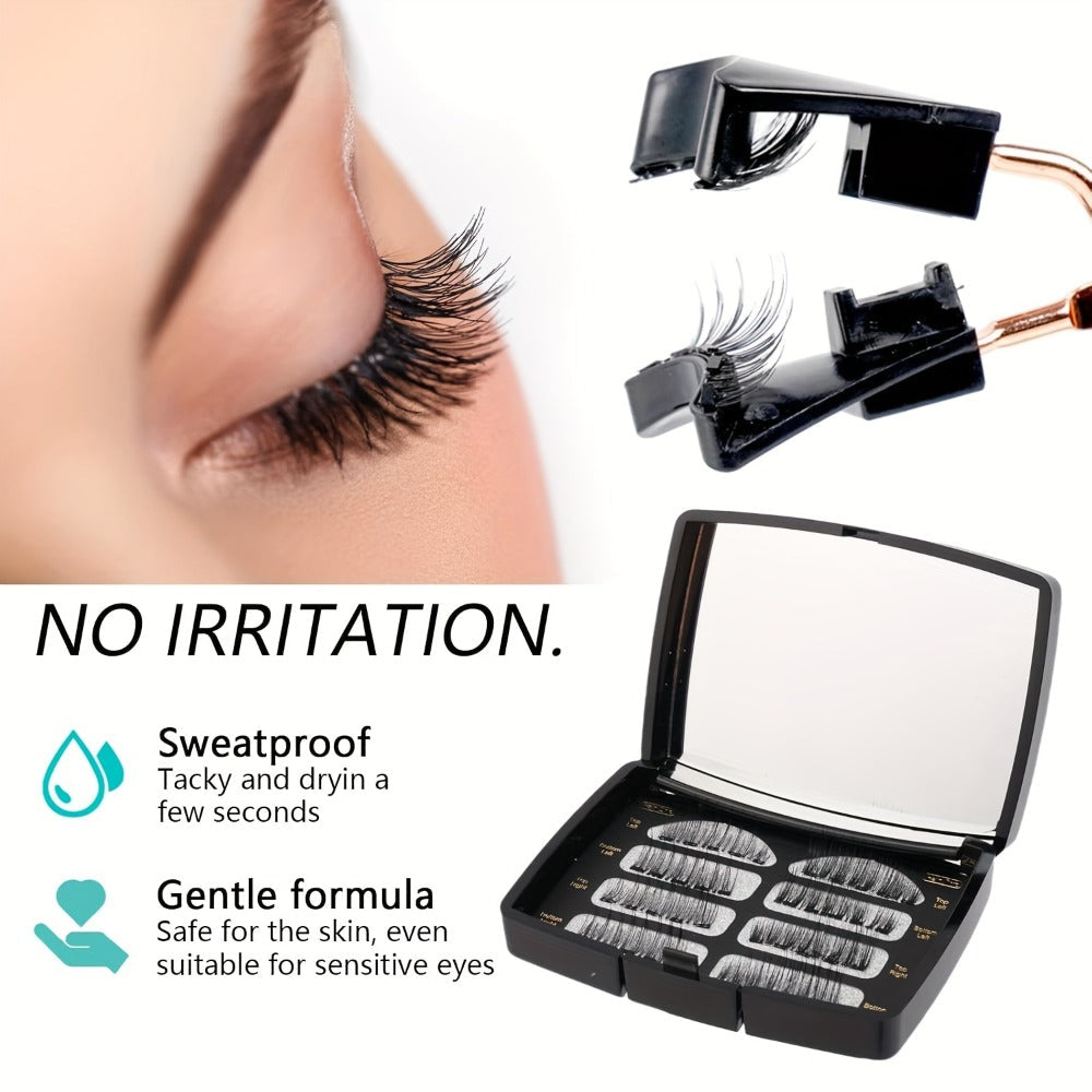 Eight-Piece Black Magnetic False Eyelash Kit with Rectangular Case, Applicator, Tweezers and Brush — image 12