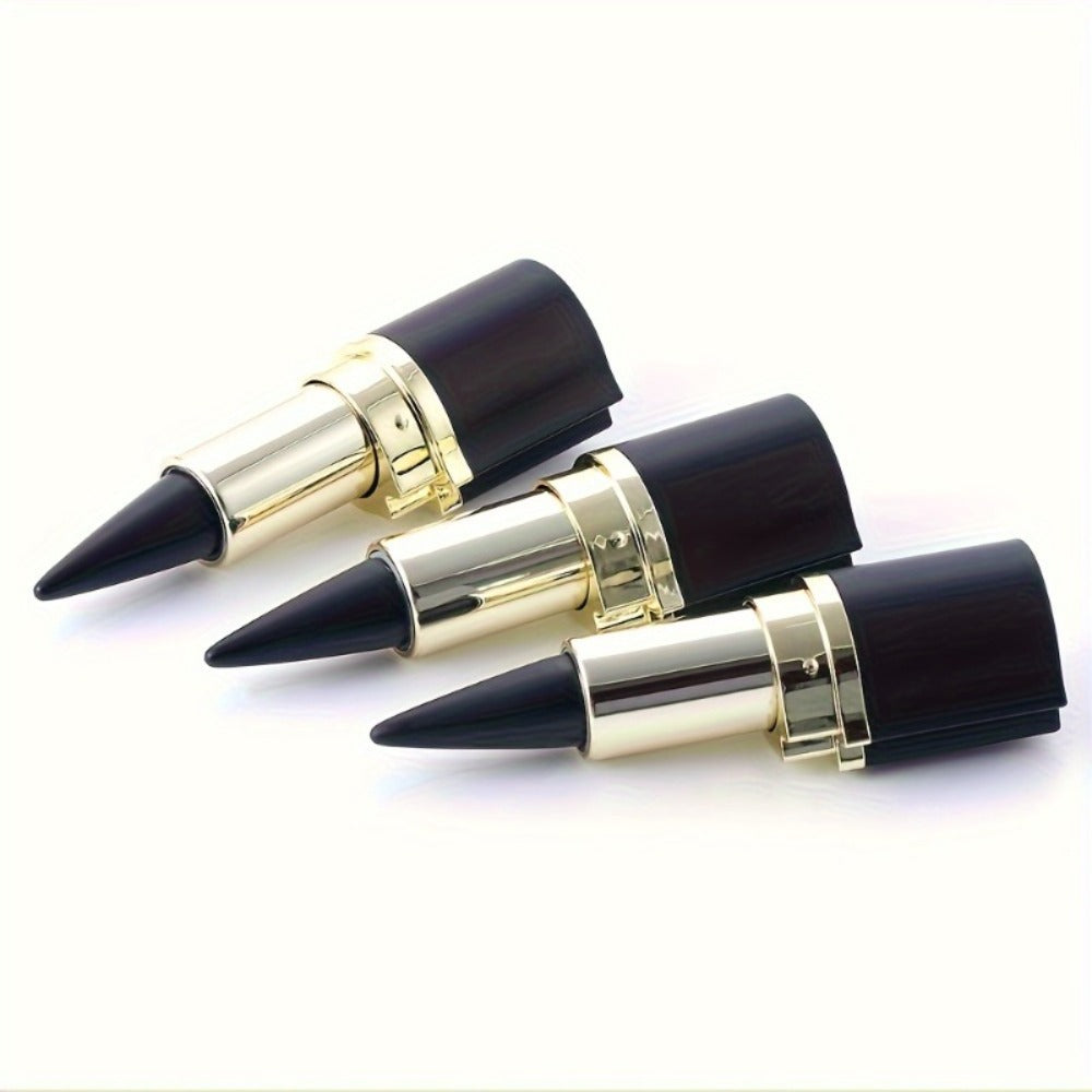Compact Matte-Look Black Cone-Tip Eyeliner Set with Three Twist-Up Sticks in Black and Gold Cases — image 6
