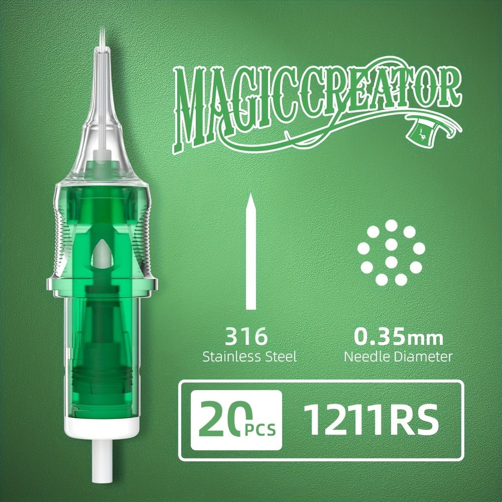 Tattoo Cartridge Needles with MAGICCREATOR Label, 20-Piece Box with 25 RL RS CM M1 Options — image 21
