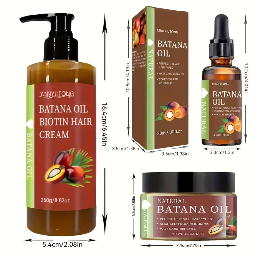 Batana Oil Set 3-Piece from Honduras - Dr. Sebi Cold Pressed Unrefined Batana Oil with Hair Mask & Essence — image 4