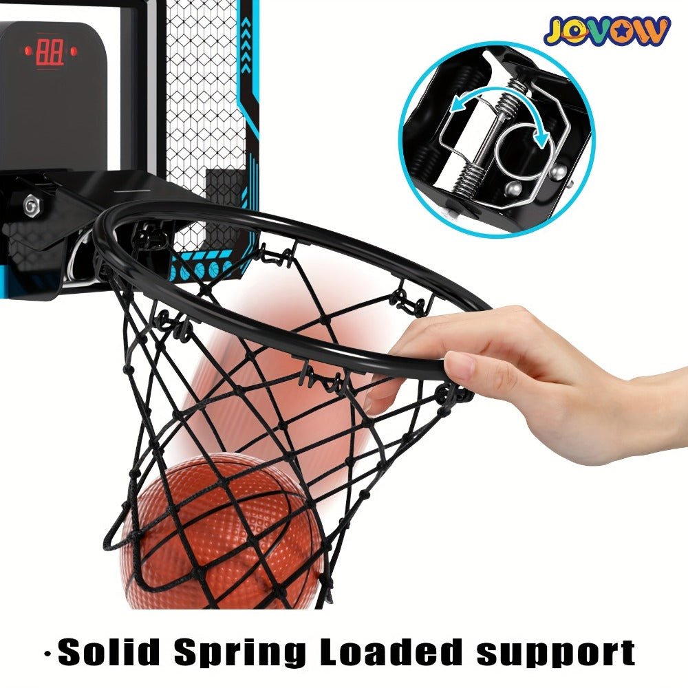 Over Door Basketball Hoop with LED Lights & Electronic Scoreboard, Mini Hoop Set with 4 Balls for Kids Teens Adults — image 9