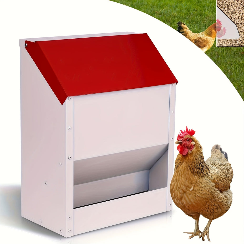 Chicken Feeder, Metal Galvanized Wall Mount Coop for Garden, Patio and Yard Use, with the Listed Configuration — image 2
