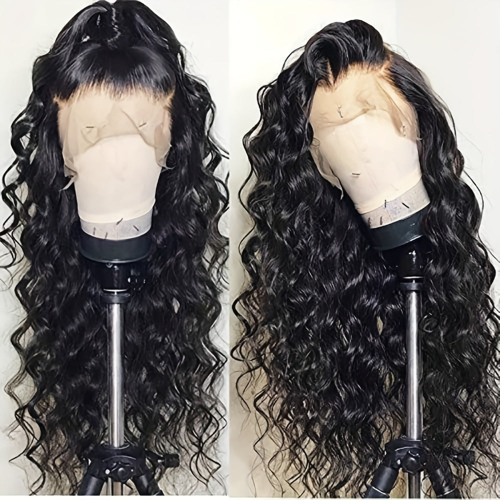 Synthetic Wig 13x4 Lace Front Loose Wave, 26-Inch Black Glueless Free-Part Style for Daily Glam — image 8