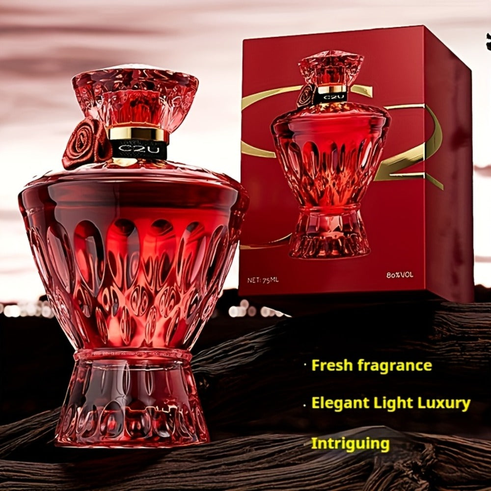 Perfume for Women 75ml in Red Crystal-Rose Bottle with Floral-Woody Source Family for Daily Wear — image 2
