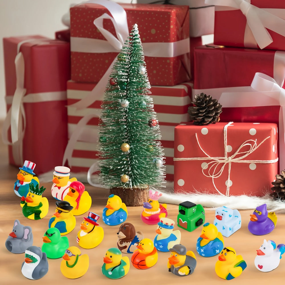 30-Piece Mini Duck Bath Toy Assortment with 2-Inch Character Designs and Mesh Storage Bag Pictured — image 6