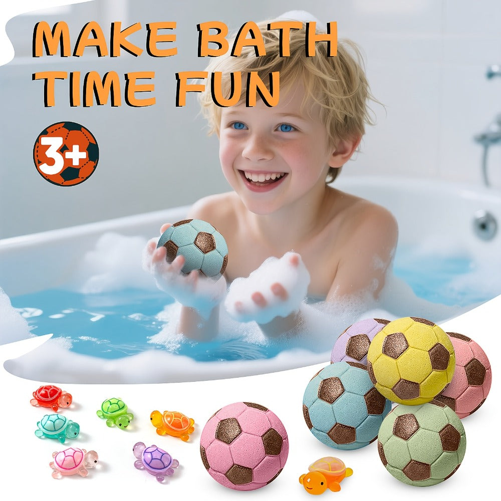 Soccer Ball Bath Bombs Gift Set 9 Pcs with Surprise Toys Inside – Lavender Scent Handmade Fizzy Bath Balls — image 6