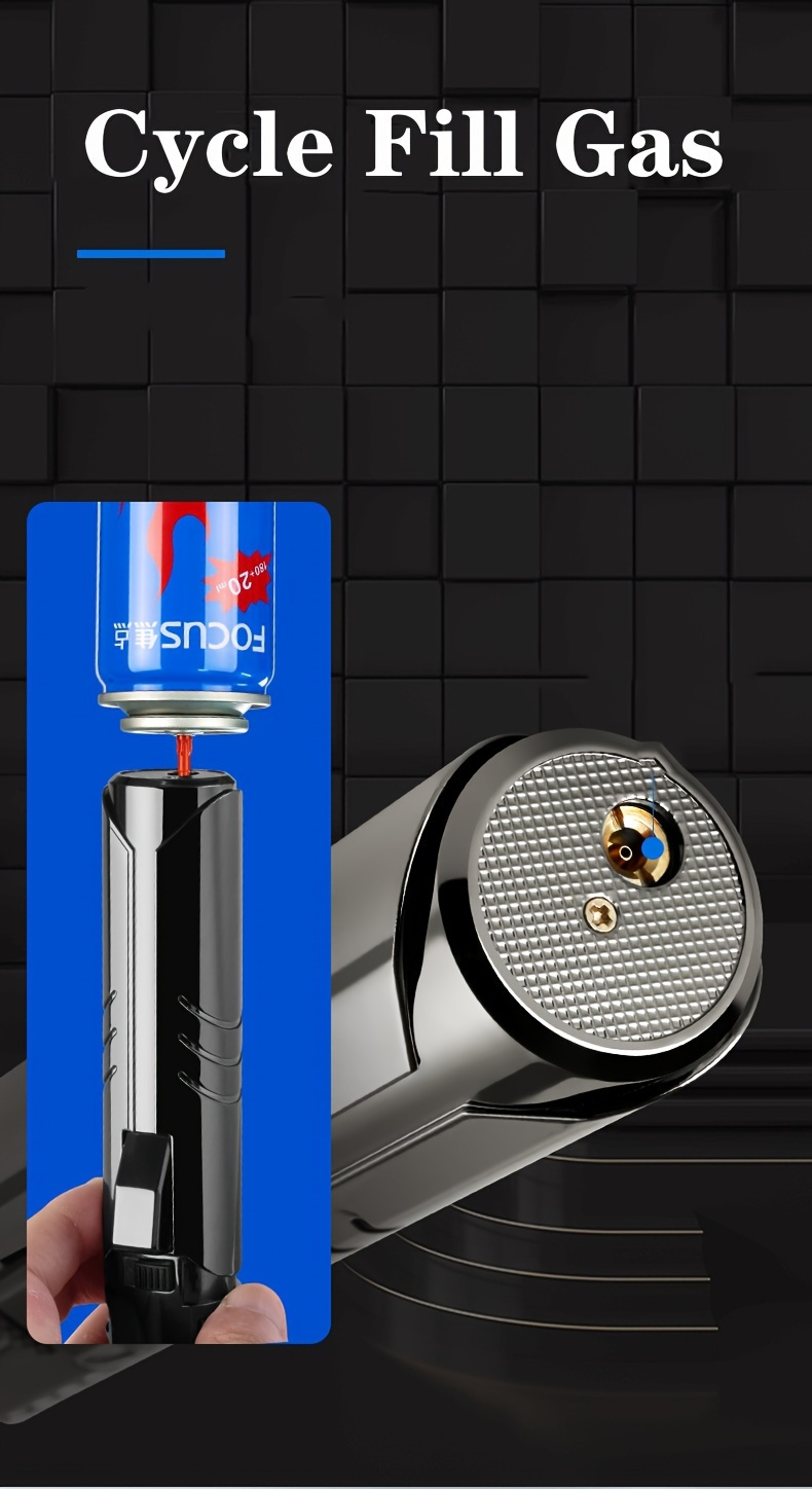 Blowtorch Jet Lighter 1800° Windproof, Zinc Alloy Butane Torch with Blue Flame for Welding, Outdoor Cooking — image 11