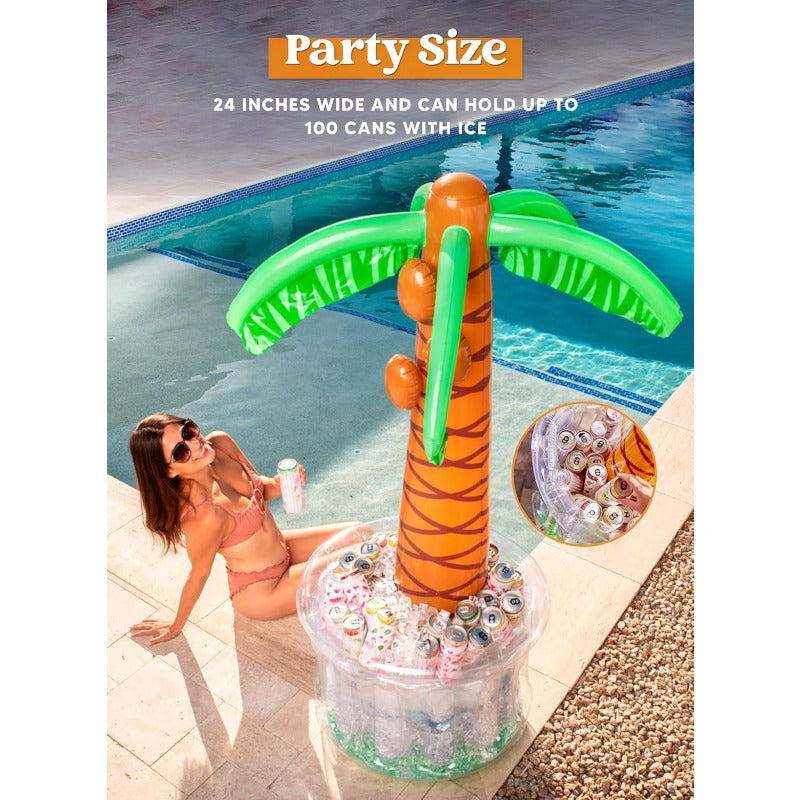 5FT Inflatable Palm Tree Drink Cooler, Tropical Beverage Ice Bucket for Luau Hawaiian Pool Party Decorations — image 17