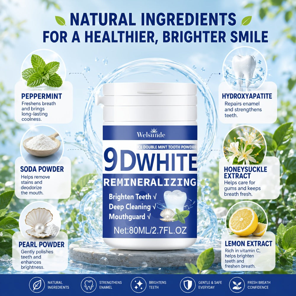 Hydroxyapatite Tooth Powder 2-Pack Remineralizing Fluoride-Free Deep Cleaning Whitening Mint Toothpowder — image 7