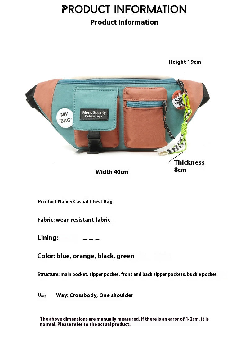 Men's Casual Crossbody Sports Canvas Waist Bag