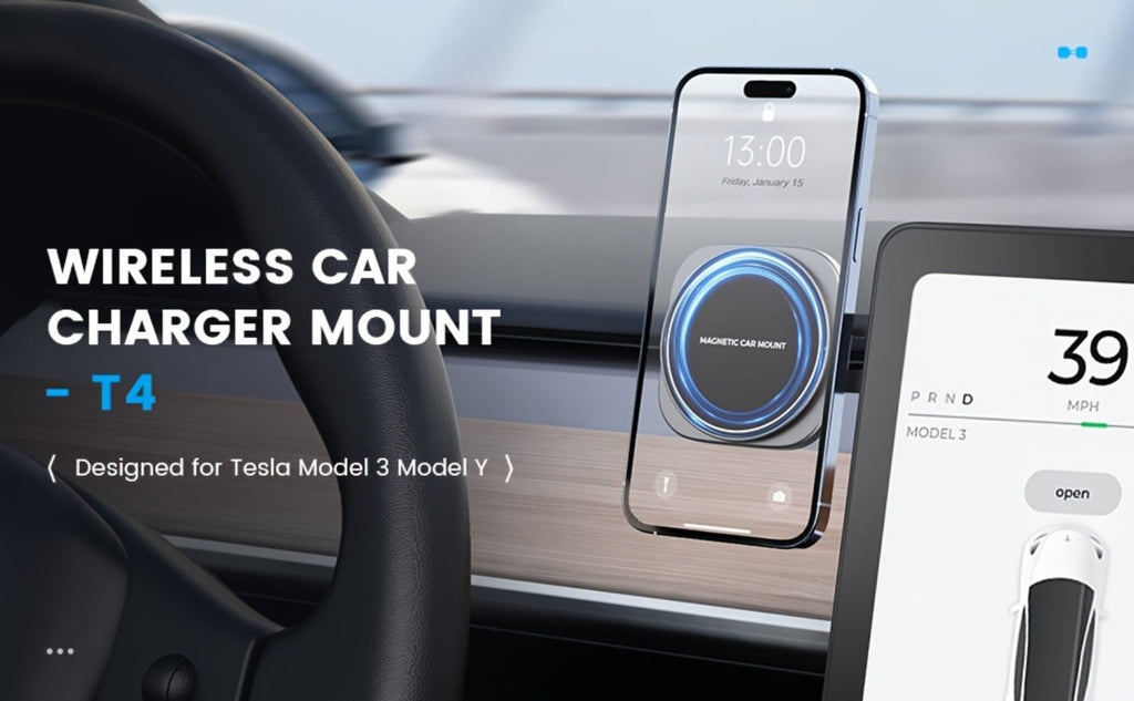 Foldable Magnetic Car Phone Mount for Pictured Model 3 or Model Y Center-Screen Installation — image 7