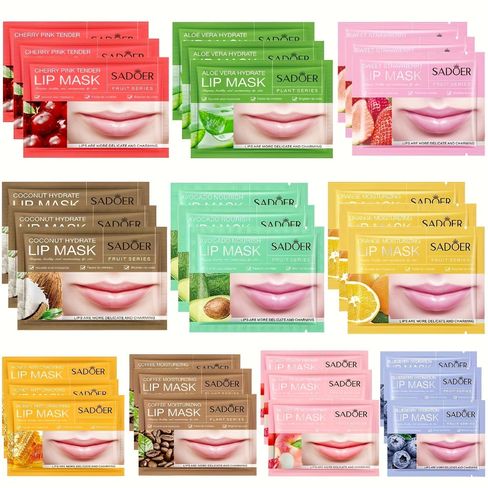 Thirty Individually Wrapped SADOER Lip Mask Sachets with 8g*30pcs Checkout Label and Assorted Graphics — image 3