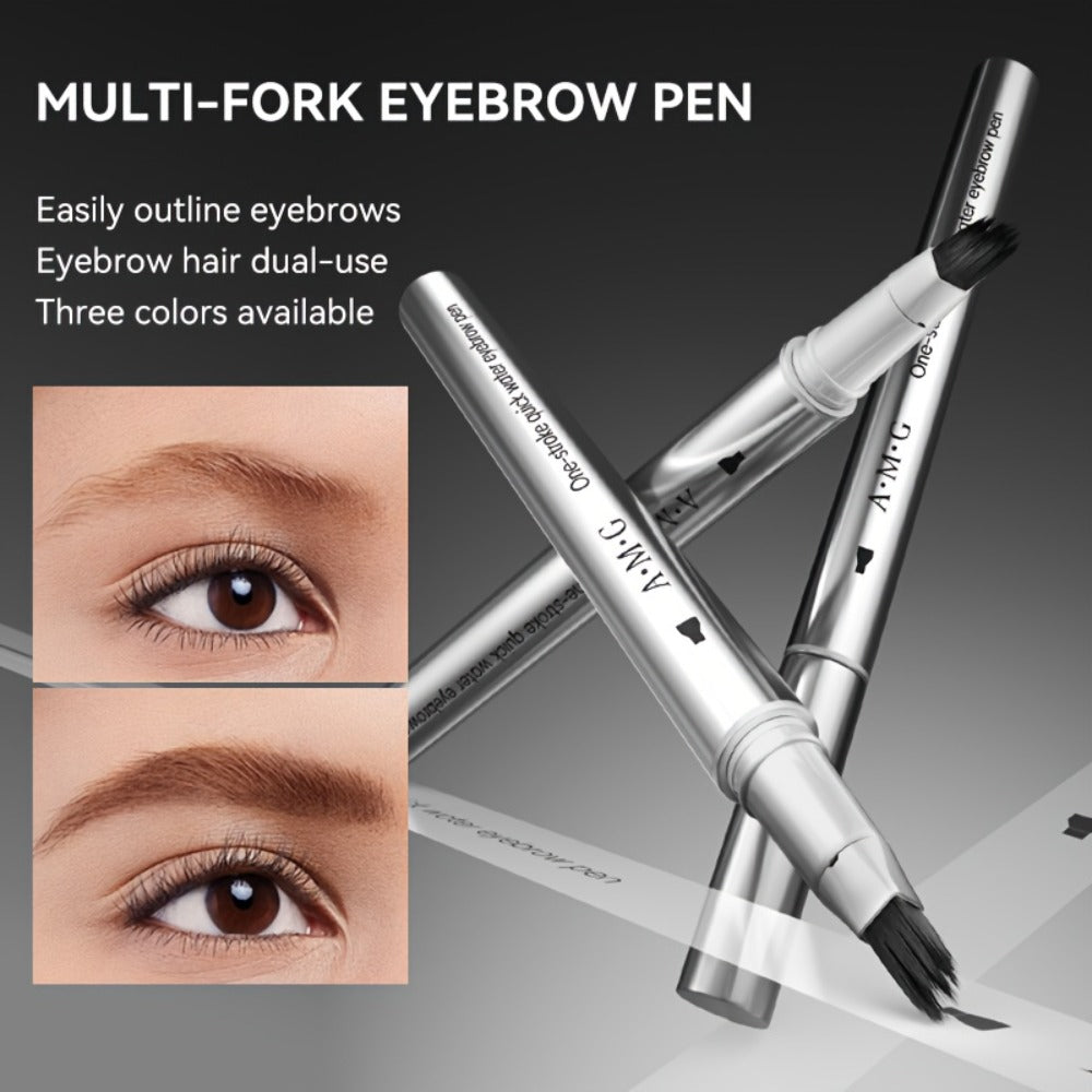 2-in-1 Eyebrow and Hairline Pen with Dense Multi-Fork Brush, Pointed Tip and Three Brown-to-Black Shades — image 8