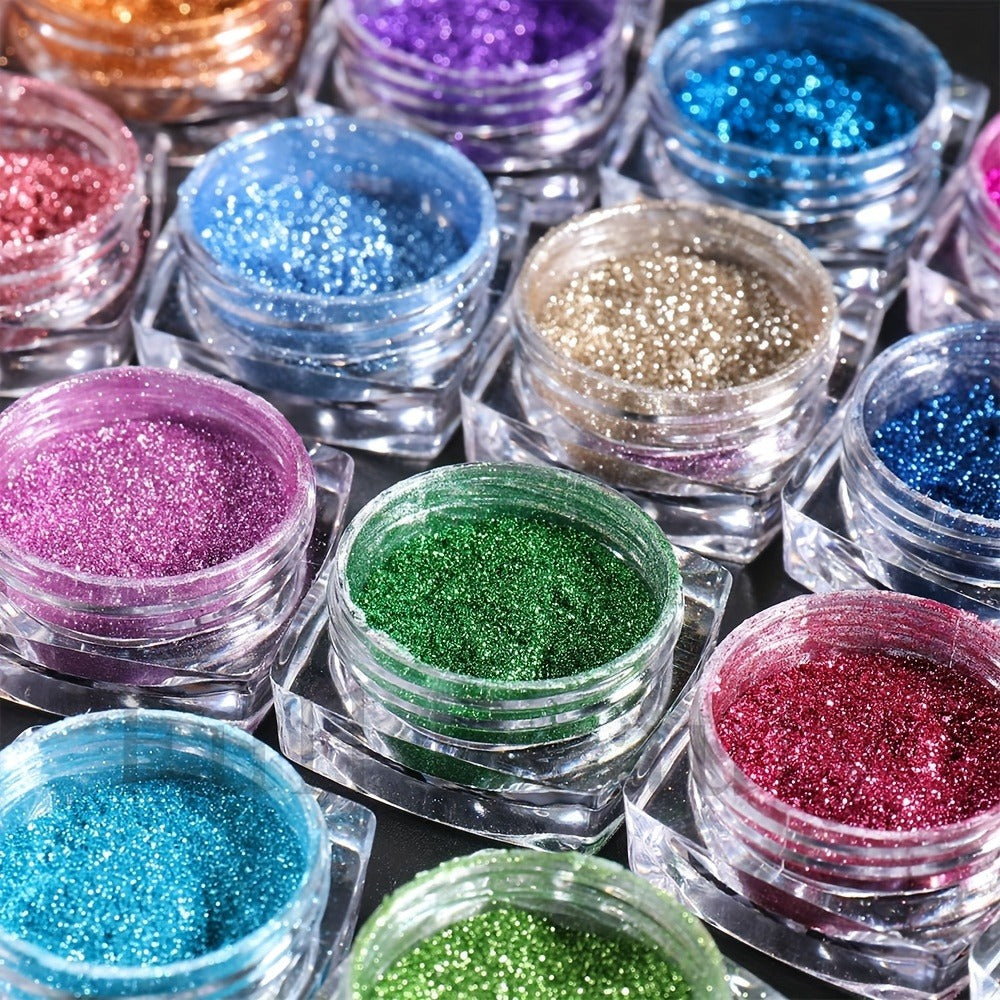 Chrome Holographic Nail Powder Set 36 Colors, Mirror Chrome Glitter Pigment Dust Kit for Gel Nails Acrylic — image 5