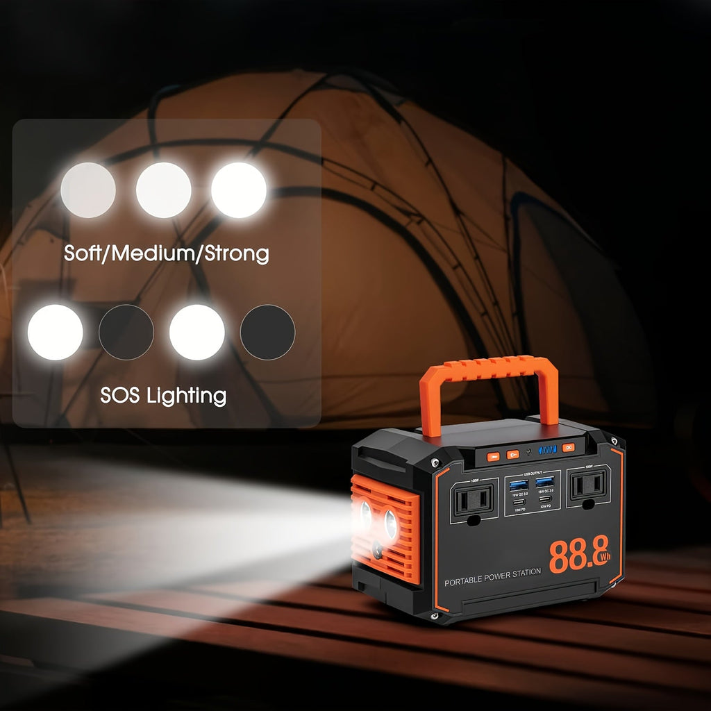 Portable Power Station 88.8Wh or 111Wh with AC, USB-C, USB-A and Optional 30W Solar Panel for Camping — image 8