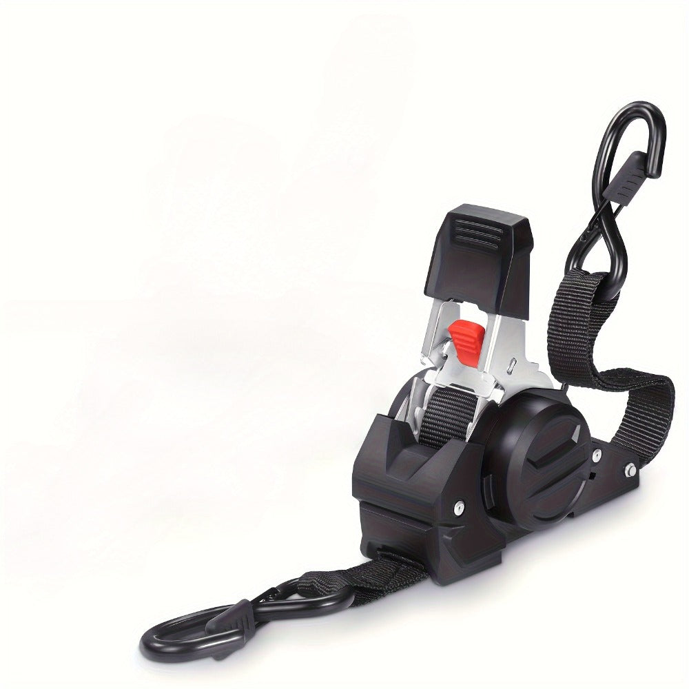 Ratchet Tie-Down Straps with Auto-Retract & Speed Control – Heavy-Duty Cargo Securing Kit with Hooks & Storage Bag | Motorcyc