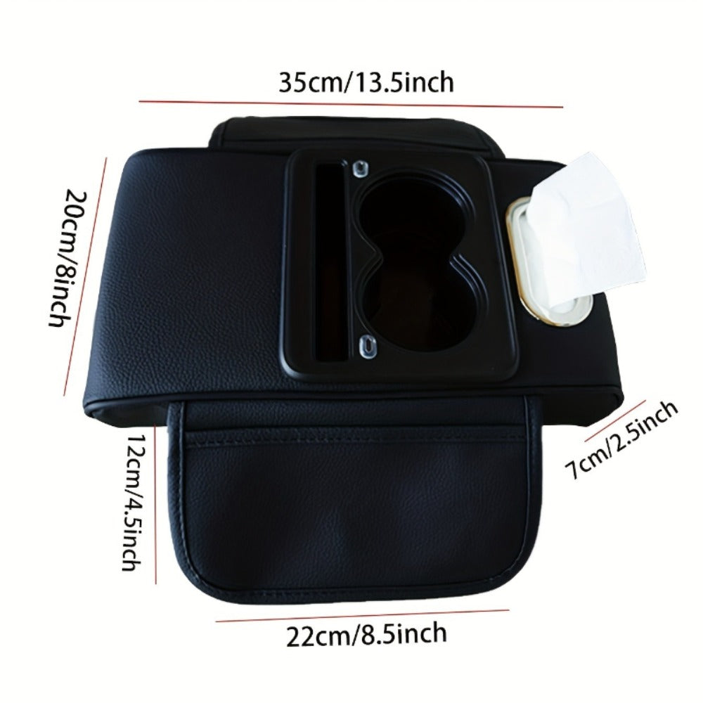 Car Armrest Box Cover Starry Sky Memory Foam Center Console Pad with Type-C USB Charging Port & Storage Pockets — image 3