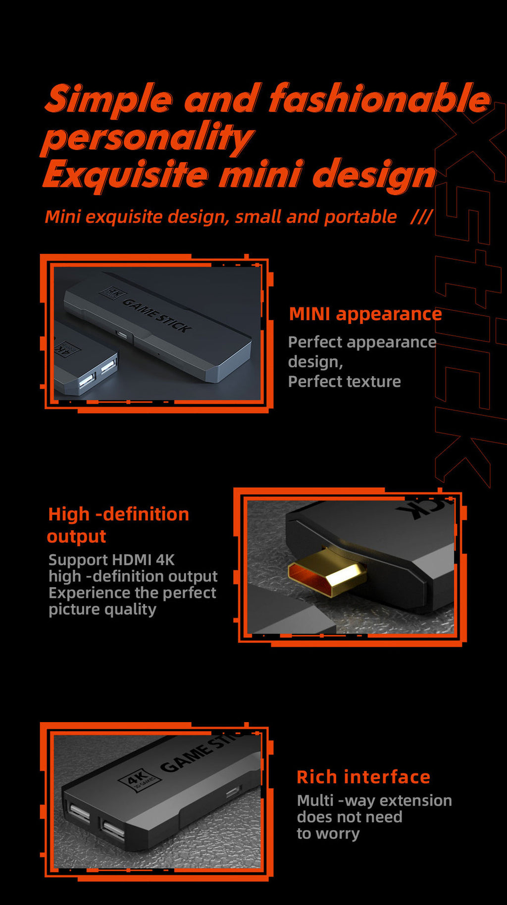 HD Home TV Game Console 4K Wireless Open Source