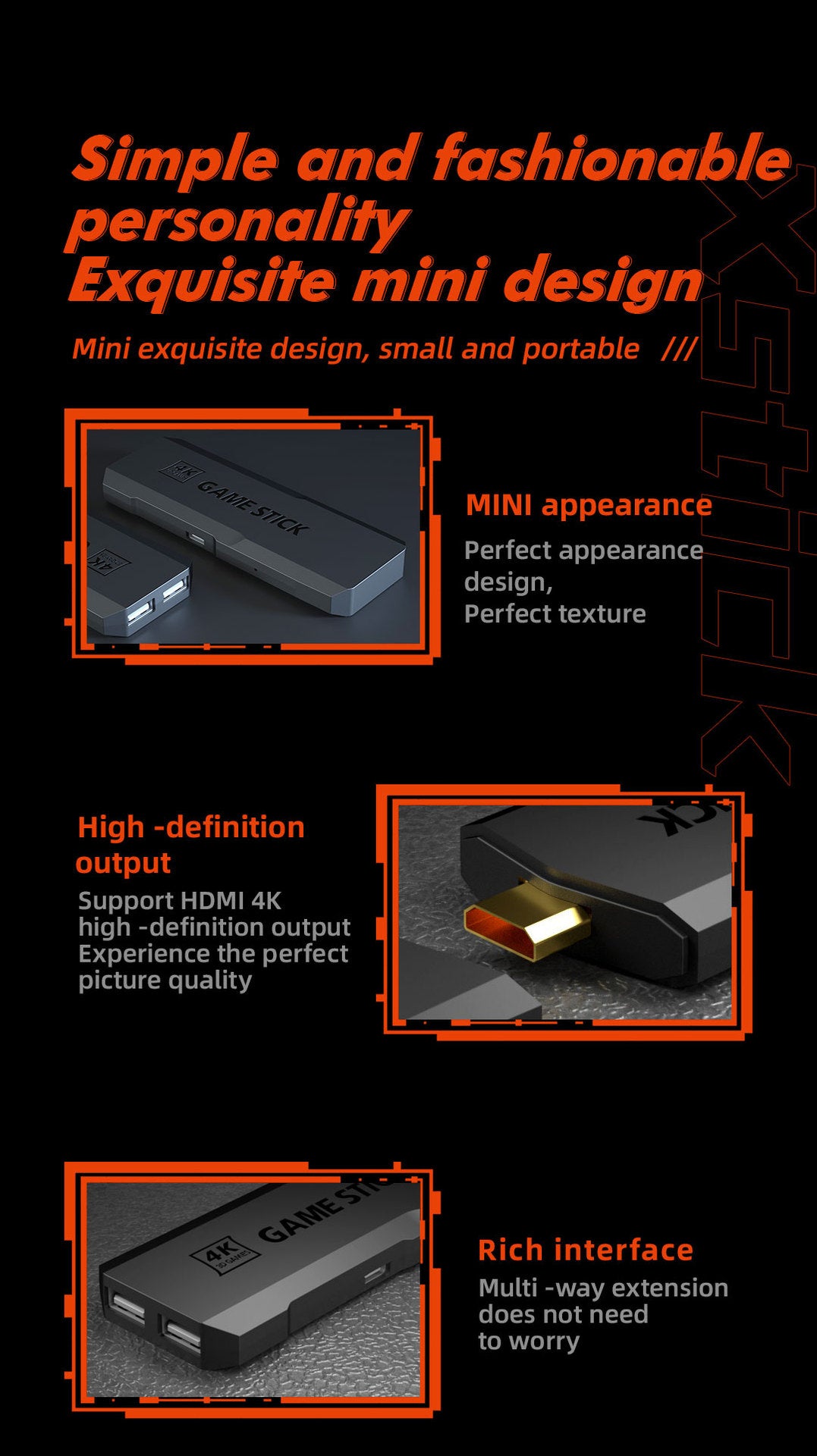 HD Home TV Game Console 4K Wireless Open Source