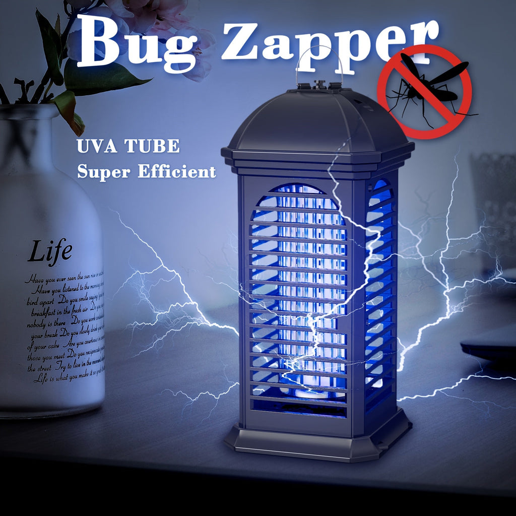 Cylindrical Plug-In Bug Zapper with Blue Grid Light in Black Single or Two-Piece Upgrade Options — image 4