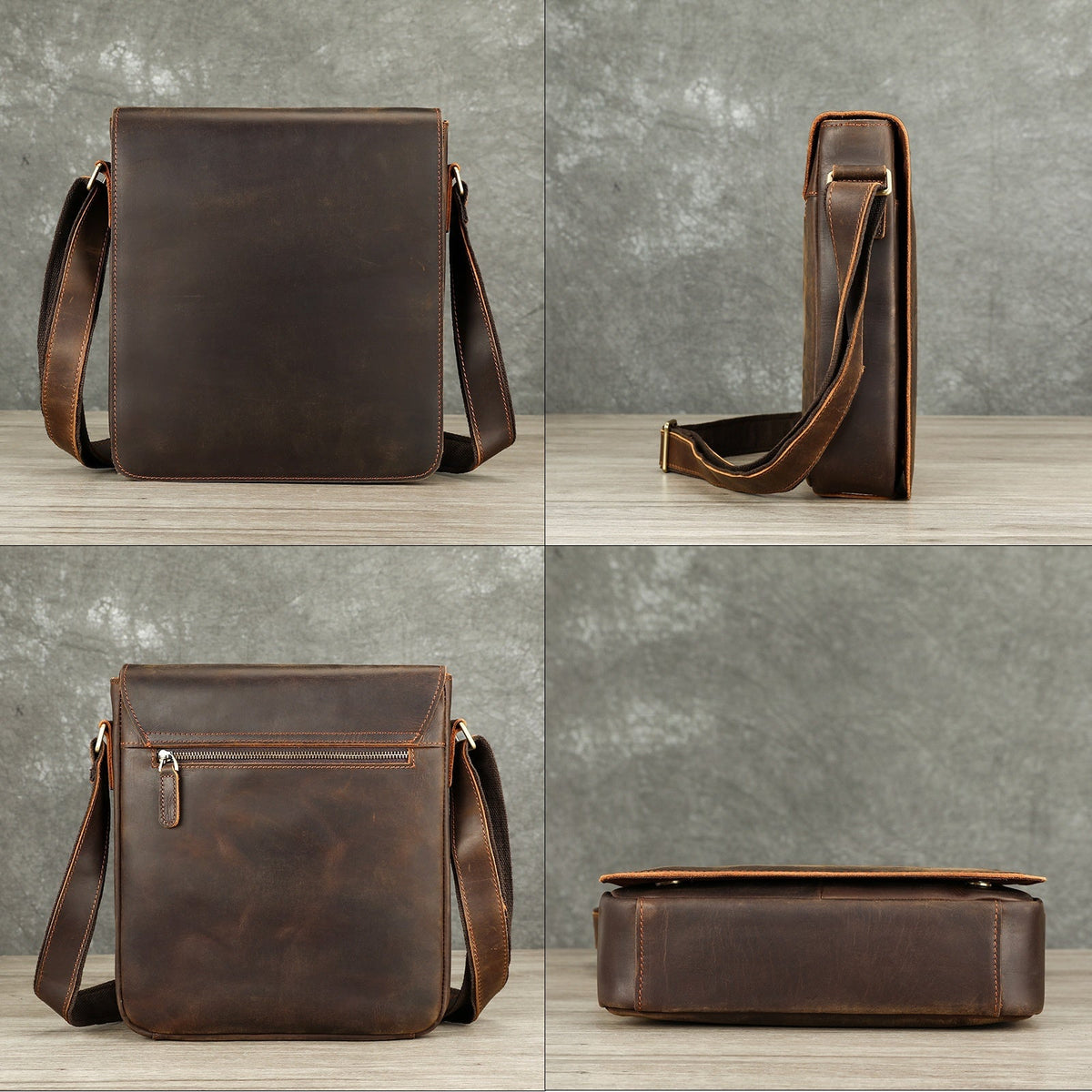 Men's Premium Leather Crossbody Bag, Sophisticated And Casual Single-shoulder Design