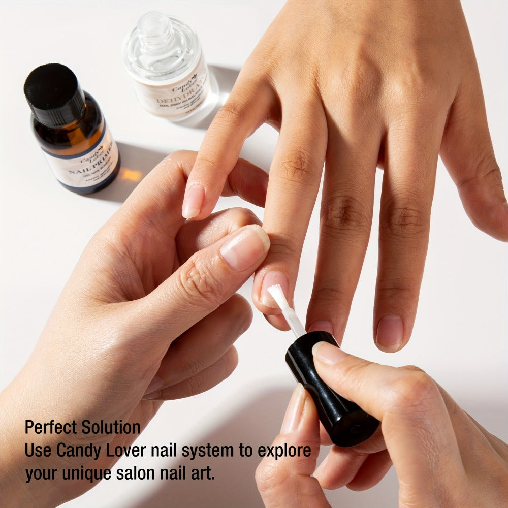 Gel Nail Dehydrator & Primer Kit 4-Piece – Nail Prep Dehydrator, Bonding Primer, Gel Base Coat & Top Coat for Long-Lasting Ch