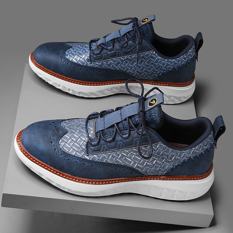 Breathable Woven-Texture Mens Sneakers