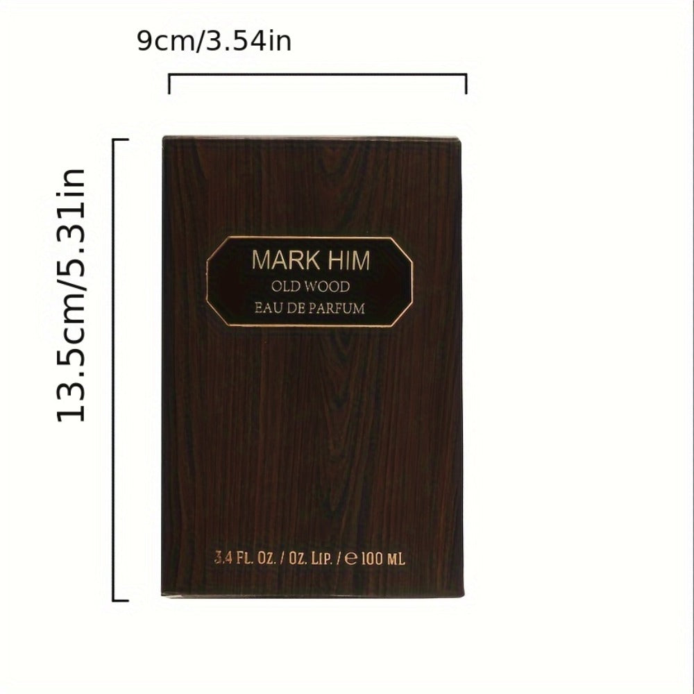 Cologne Spray for Men MARK HIM OLD WOOD 100ml with Wood-Look Bottle, Rectangular Cap and Boxed Presentation — image 4