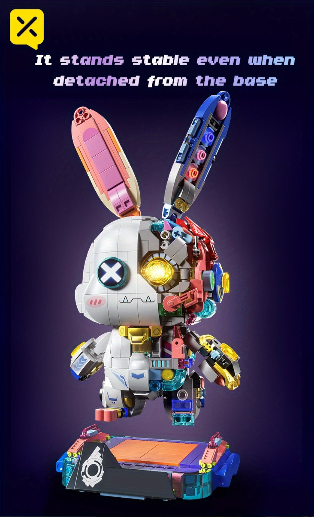 1377-Piece Mechanical Rabbit Building Block Model with Colorful Punk Styling and Rotating Limb Details — image 19
