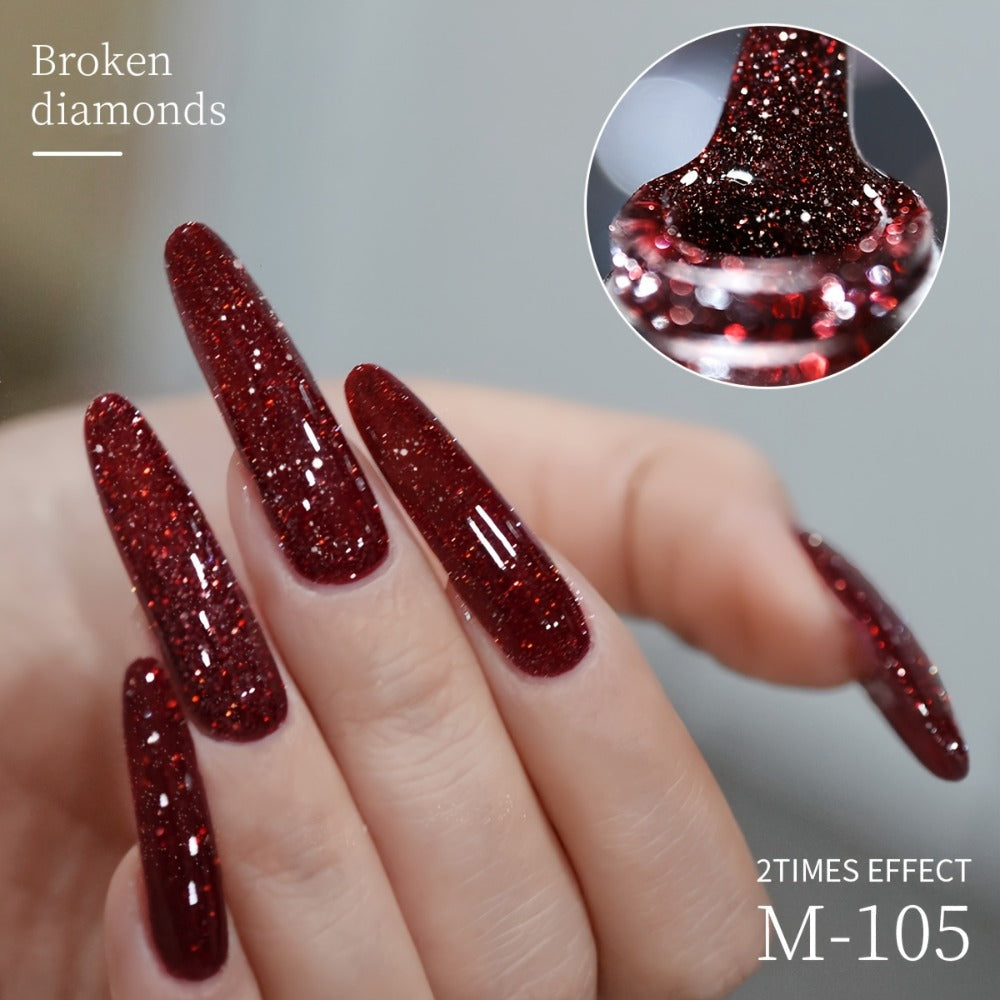 Gel Nail Polish 5-Color Broken-Stone Glitter Set in 0.51oz Bottles with Sparkling Finish and UV/LED Soak-Off Cure — image 6