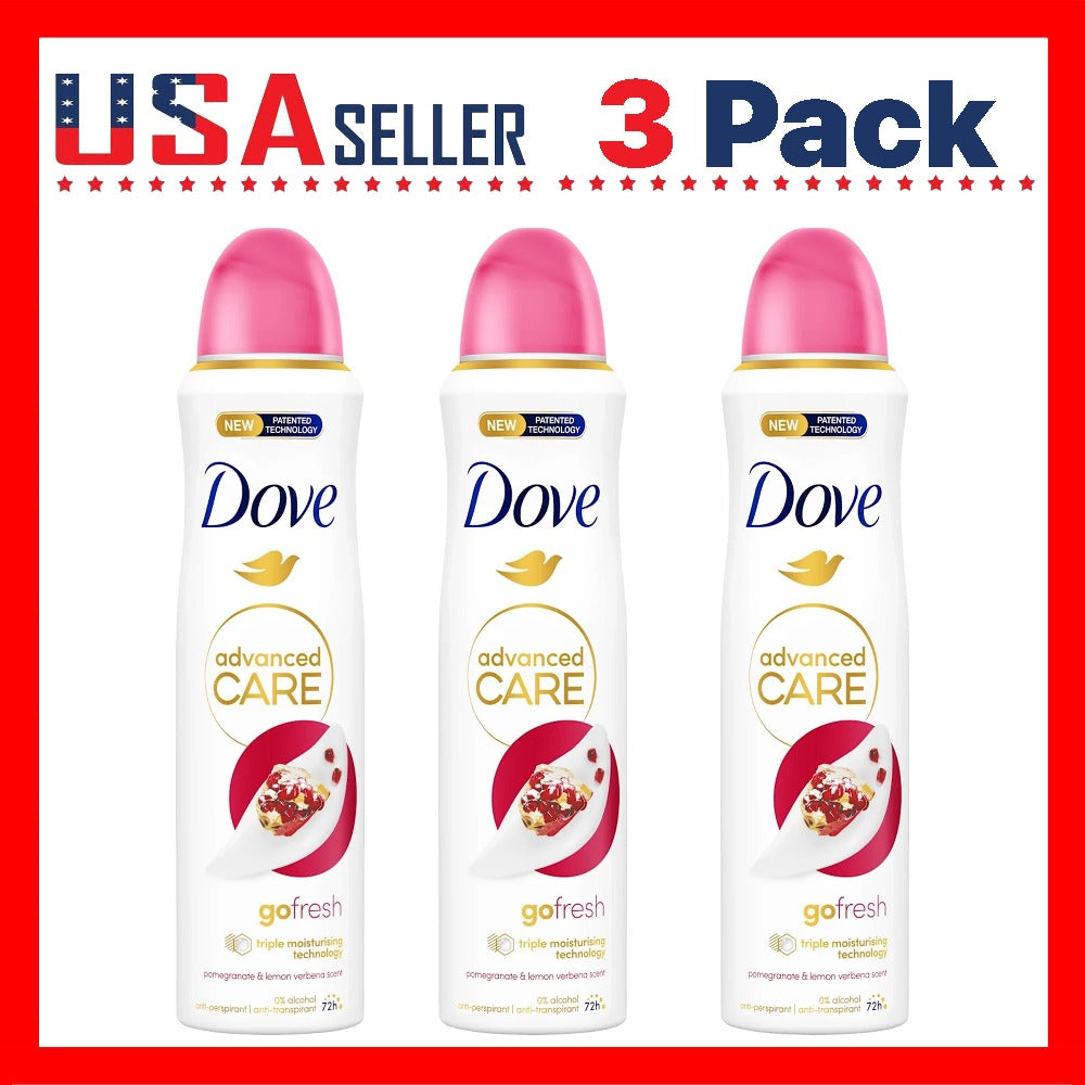 Pomegranate & Lemon Verbena Body Spray for Women Dove Go Fresh 150ml Long Lasting Freshness Quick Dry Invisible No White Mark