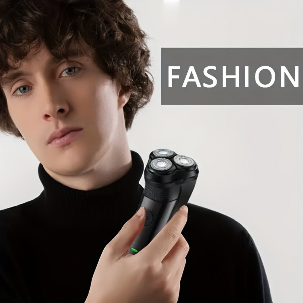 Electric Shaver Cordless Rotary Grooming Kit with USB Charging Cable in Blue or Black for Daily Use — image 9