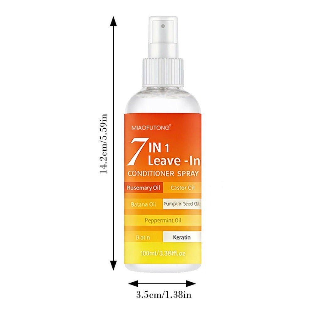 7-in-1 Leave-In Hair Essence Spray for Women - Anti Frizz Shine Boost Heat Protection Deep for Bath Time, Home Spa and Person